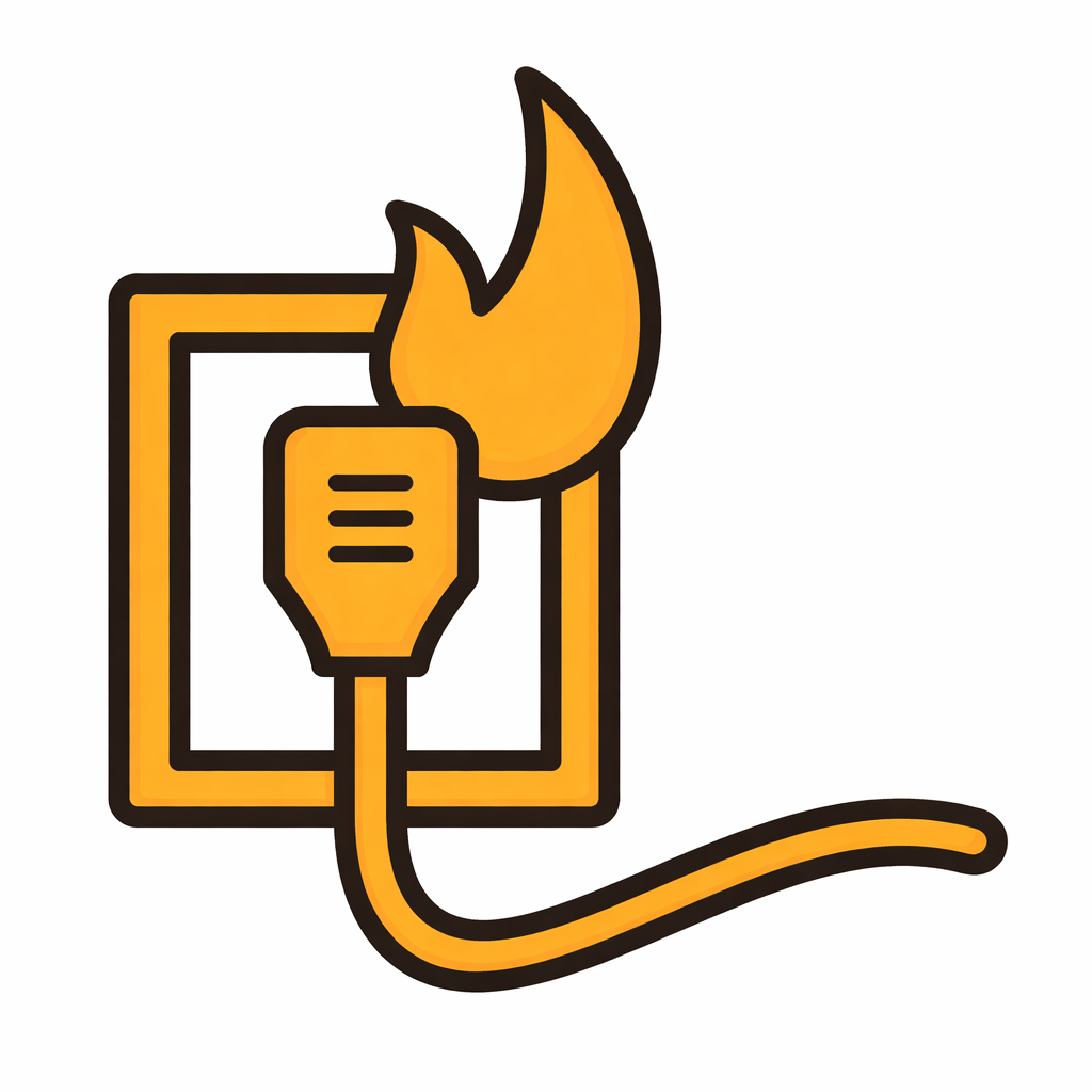 Prise électrique en feu Prise électrique en feu