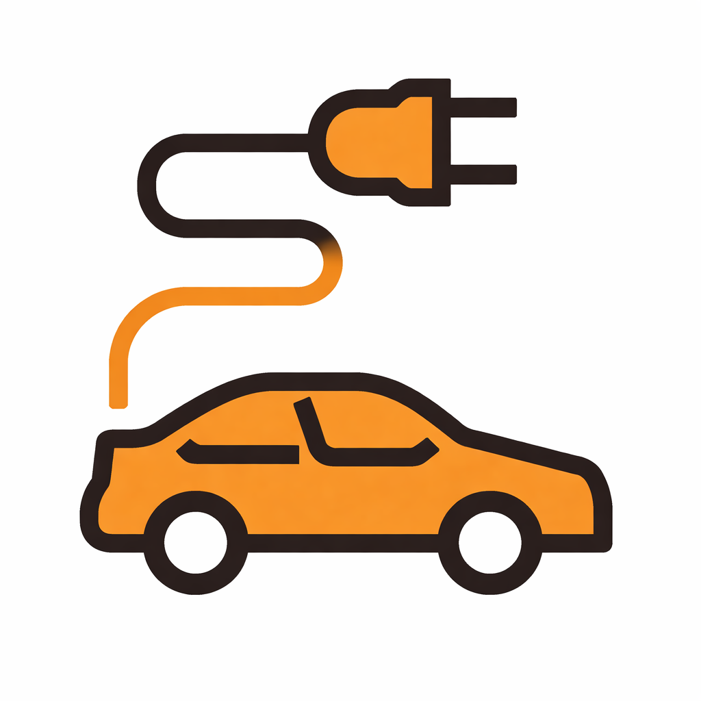 Voiture électrique chargée en orange